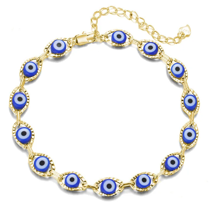 

gold plated Evil Eye evileye Charm Bracelet jewelry women, Picture