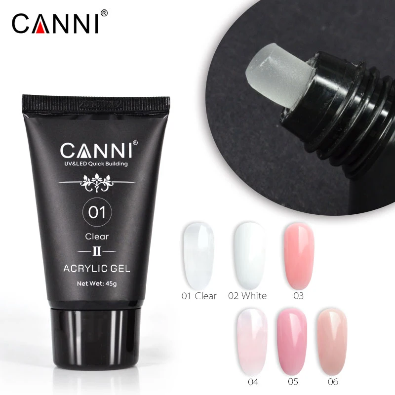 CANNI 45g Thick Poly Gel 6 Colors Easy to Operate  Hard Builder UV Gel