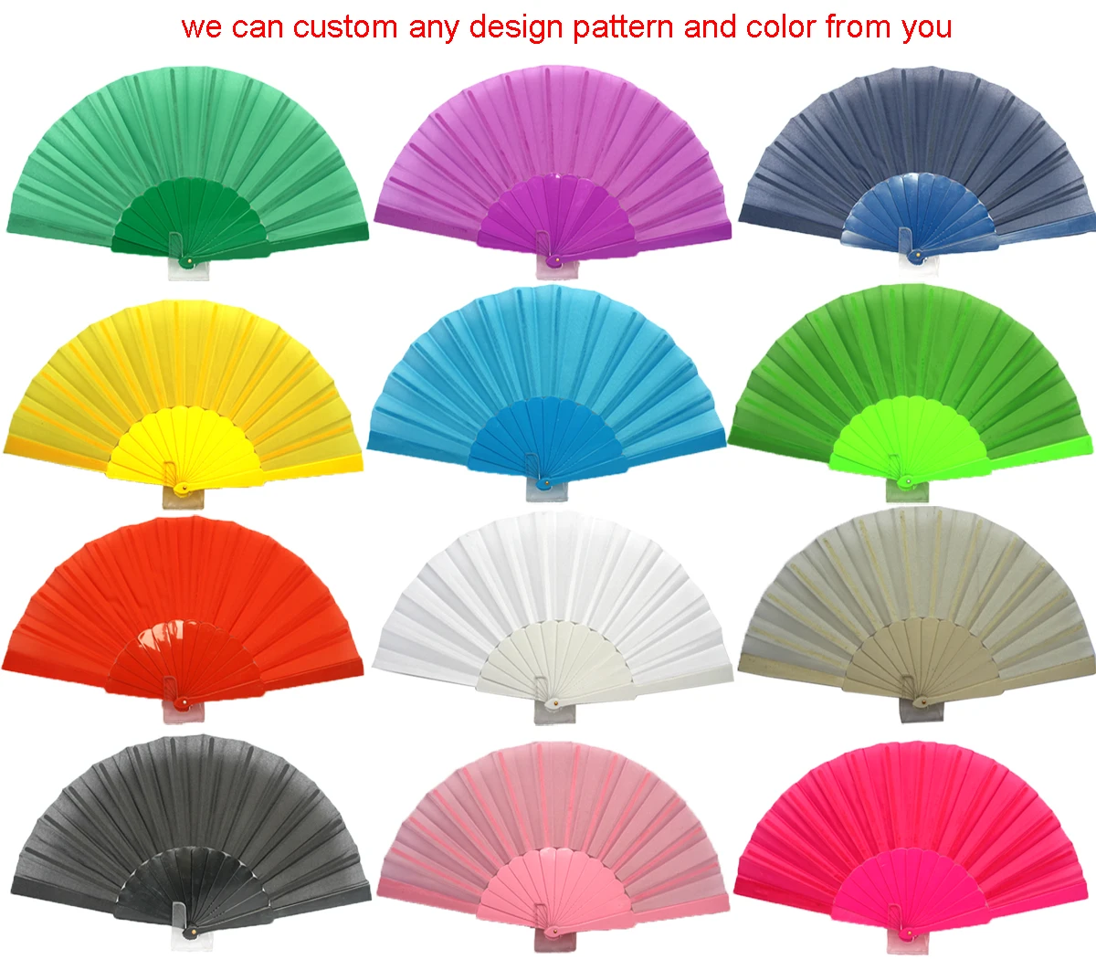 Advertising Fabric Folding Plastic Hand Fan Advertising Gift