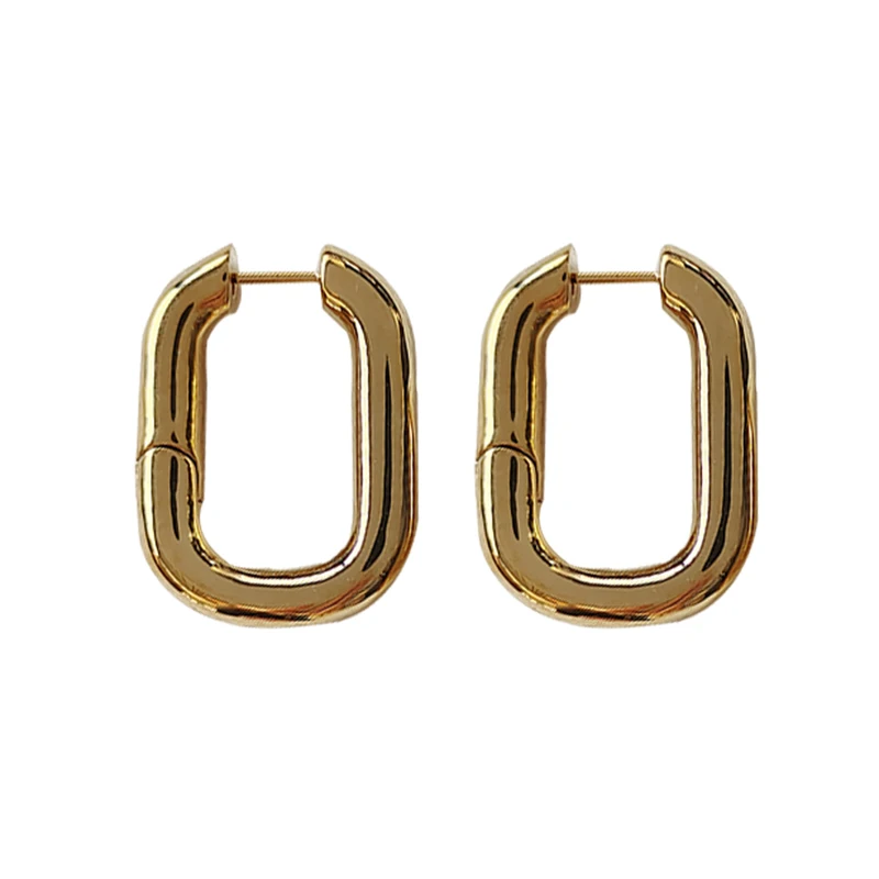 

Women Fashion Brass Jewelry 27mm High Quality Chunky Hoops Geometrical O Shaped Earrings for Women