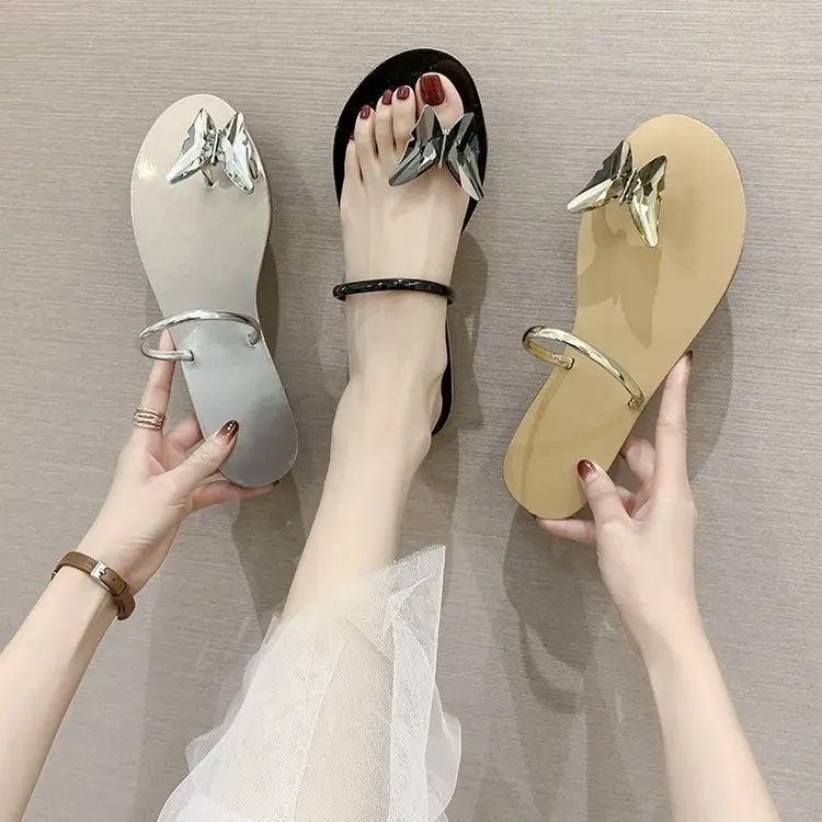 

2021 New Arrival Summer Women's Flip Flops Butterfly Flip Flops Flat Slippers Fashion Sandals Light Street Casual Daily