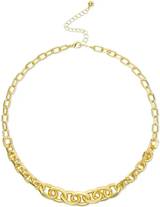

2021 European And American Hot-Selling Gold-Plated Wedding Necklaces Fashion Exquisite Link Chain Necklace for Boys and Girls