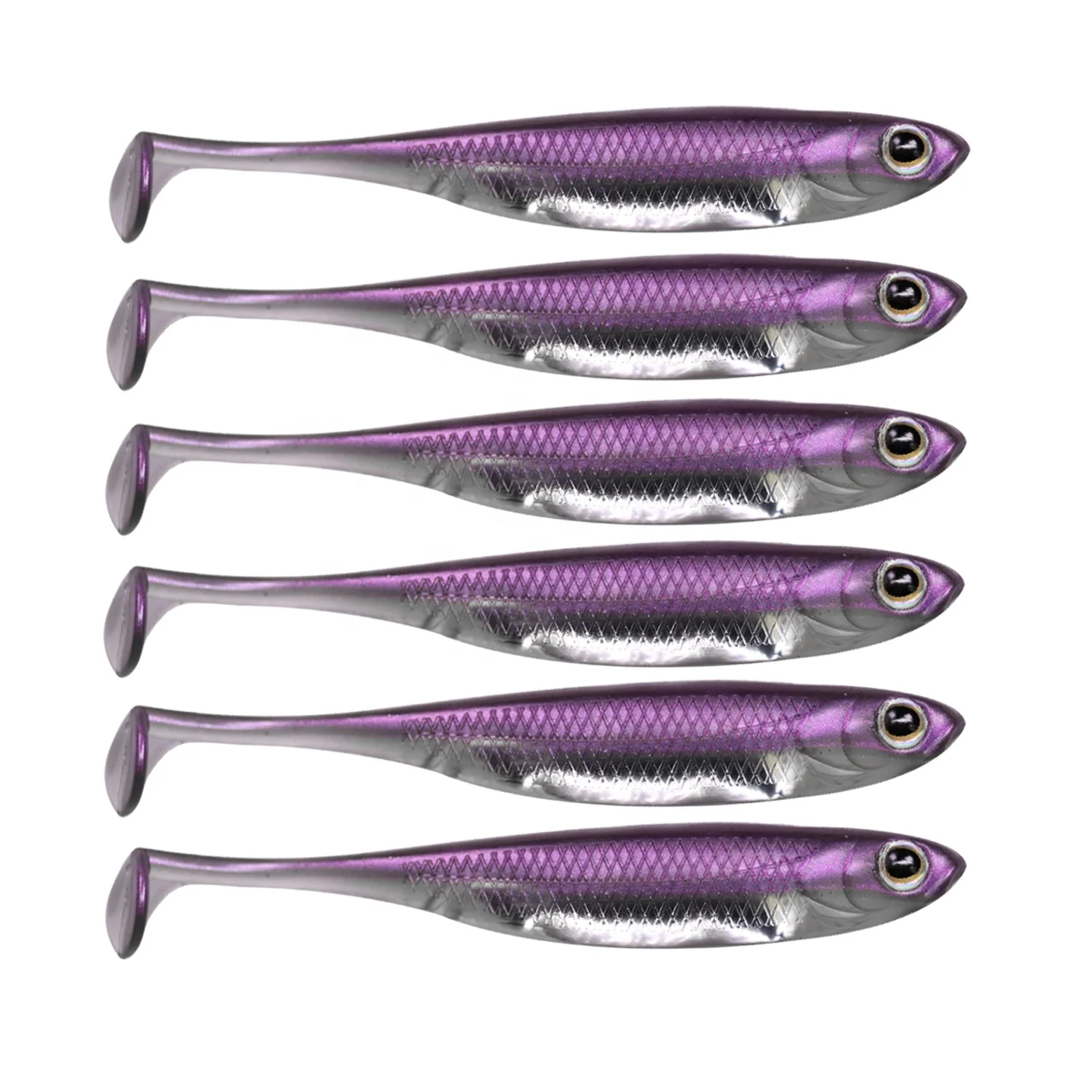 

Paddle Tail Fishing Soft Lures 70mm 80mm 100mm 3D Eyes Soft Swimbait Wobblers Artificial Bait Fishing Tackle, As picture
