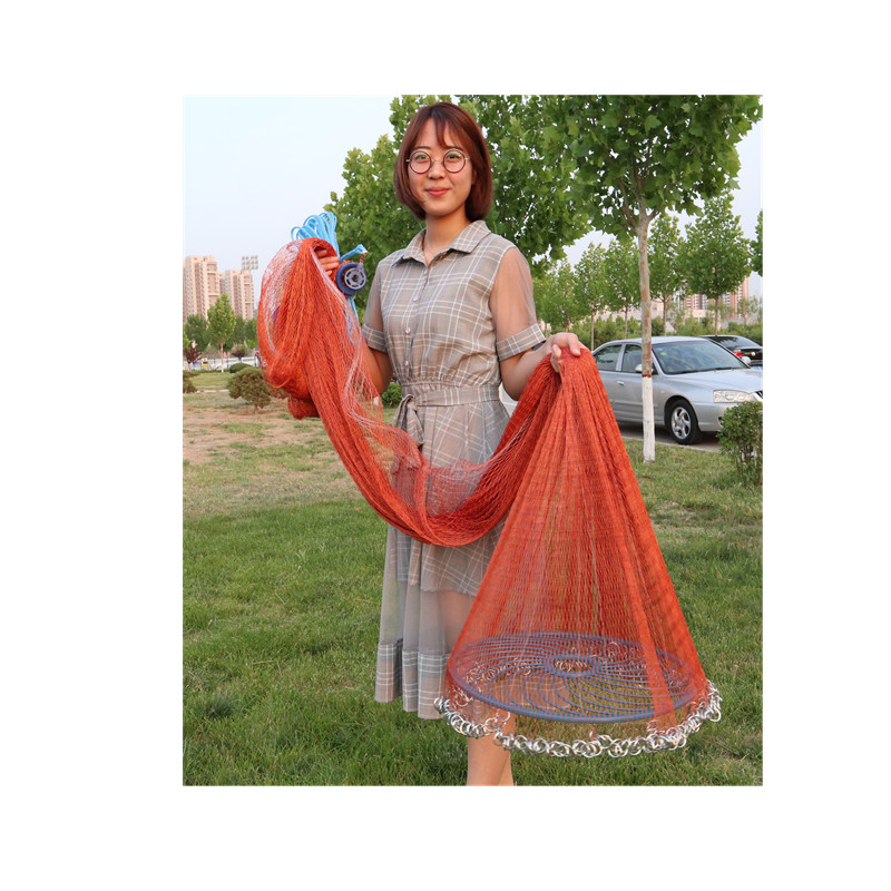 

Steel Chain Fishing Cast Net High Quality tyre use line Fishing Cast Net, White