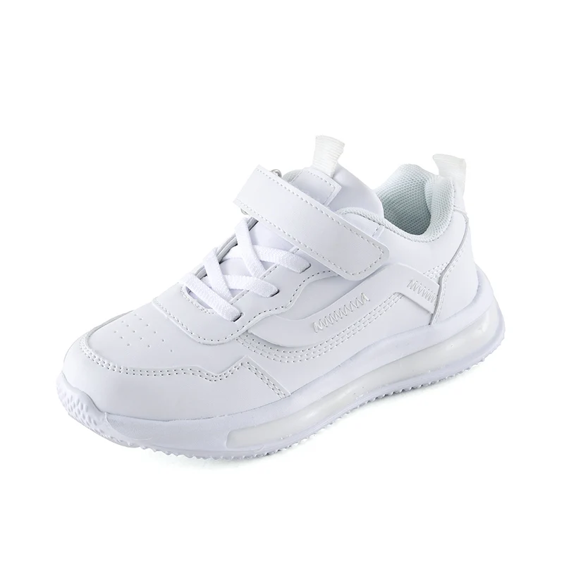 

Wholesale black white children's shoes light breathable PU fashion kids casual sports sneakers, Customized color