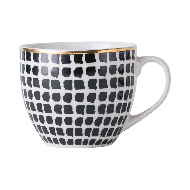 

rslee ceramic factory Customized Black and White Ceramic Coffee Cup Porcelain Mug, Customized colors acceptable