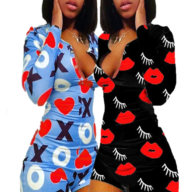 

Luxury Nighty One Piece Sexy Sleepwear Cartoon Long Sleeve Pajamas For Women