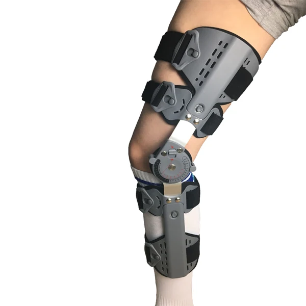 

Knee joint support brace with silicone pad with side stabilizer for Knee pain fixation after operation or injuiry, Gray