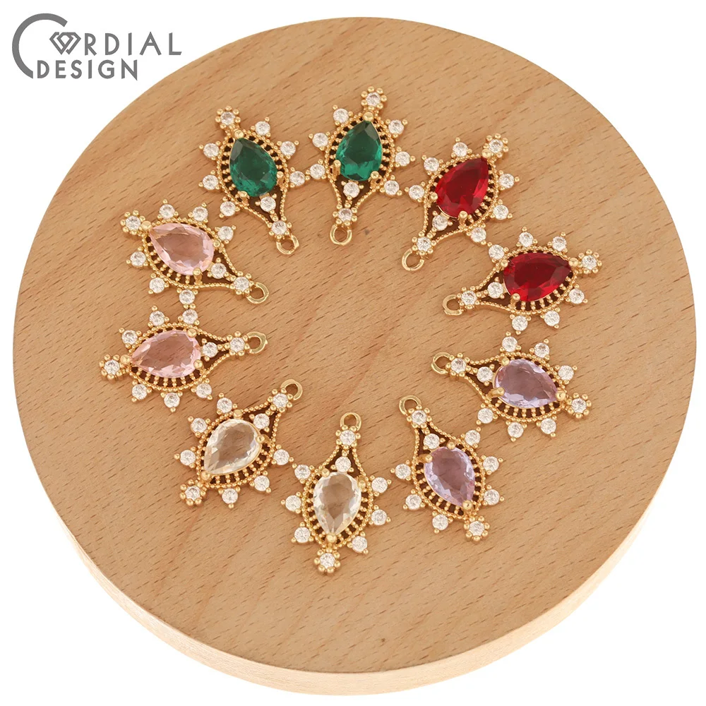 

Jewelry Accessories Cordial Design 50Pcs 16*24MM Jewelry Accessories Crystal Pendant DIY Earrings Making Hand Made Jewelry Find