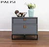 Nordic Bedroom Furniture New Design Cheap Price Modern Grey Nightstand Bedside table with metal Feet