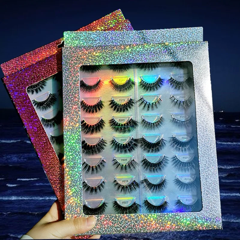 

Fashion New Products Hot Selling 16 Pairs Faux Mink Lashes Glitter Eyelash Book
