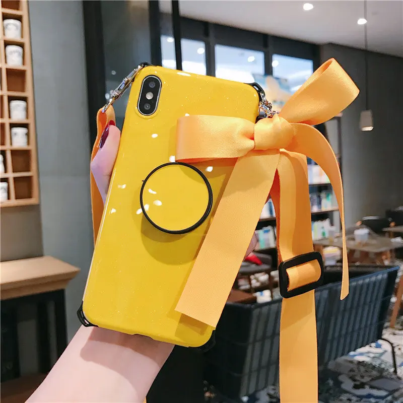2019 newest Mobile Phone with holder Tpu Necklace Strap Smartphone stander Shockproof Case for iphone 11 pro