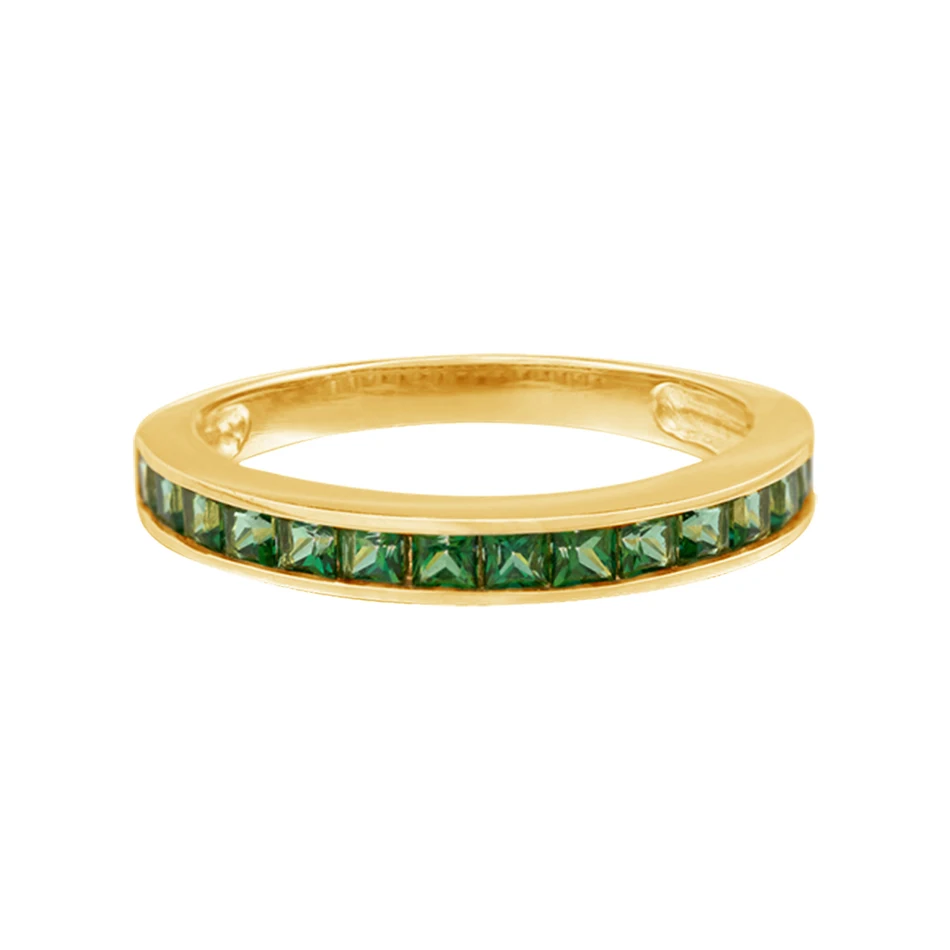 

fashion wholesale gold jewelry 925 sterling silver 18k gold plated green stone feature ring for women