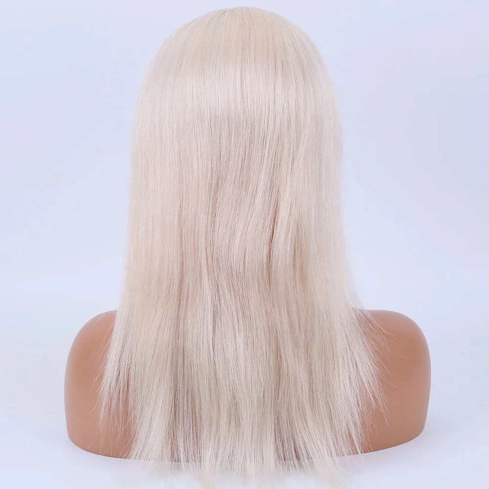 

hd lace wigs can dye to any color white blonde color virgin european remy human hair 13x6 lace front wigs