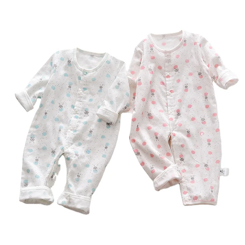 

Baby cotton gauze one-piece baby romper