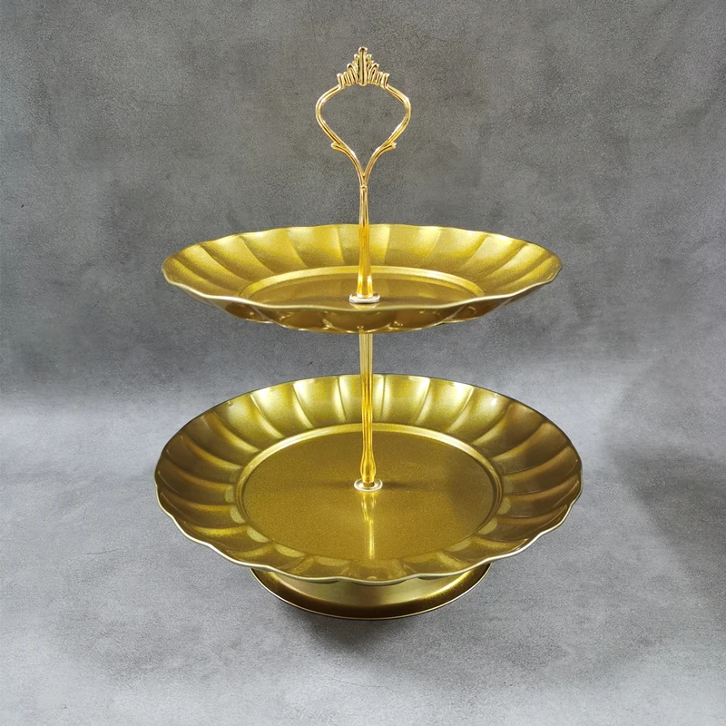 

High quality Stainless steel Middle East style multi layer colorful luxury fruit dessert plate cake dish