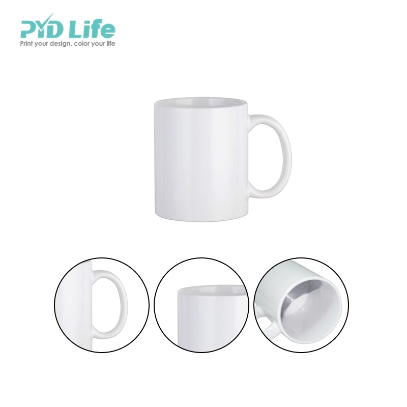 

PYD Life Wholesale High Quality Sublimation Mug 11oz White Supplier Coated Mugs Ceramic Sublimation Blank Travel Coffee Tea Mugs