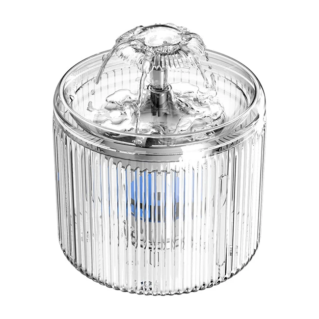 

newest 3 layers filtered water purification safe electric smart pet cat water dispenser portable, White, transparent
