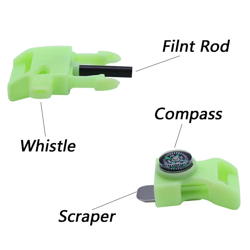 
OEM Tactical Gear Night-Luminous Safety Plastic Paracord Buckle Wholesale 