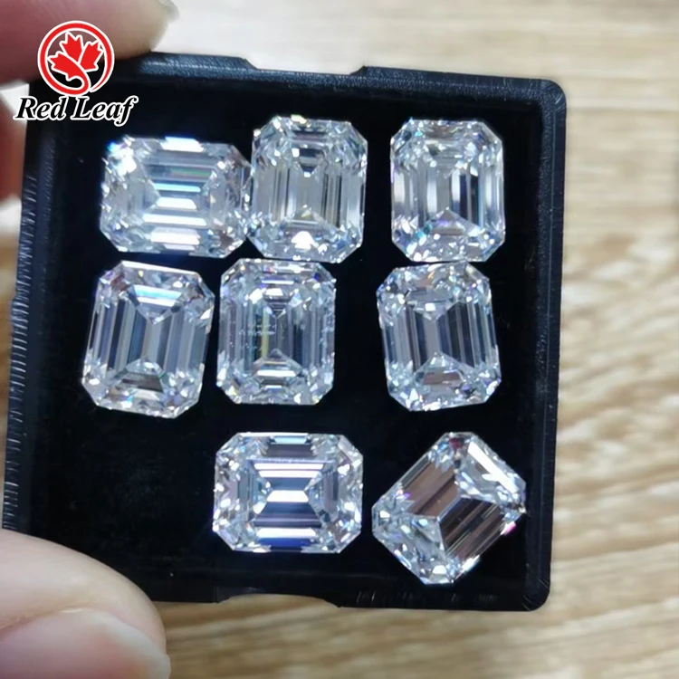 

Redleaf Moissanite price per carat gra certificate d vvs color diamond stones asscher step loose super emerald cut moissanite