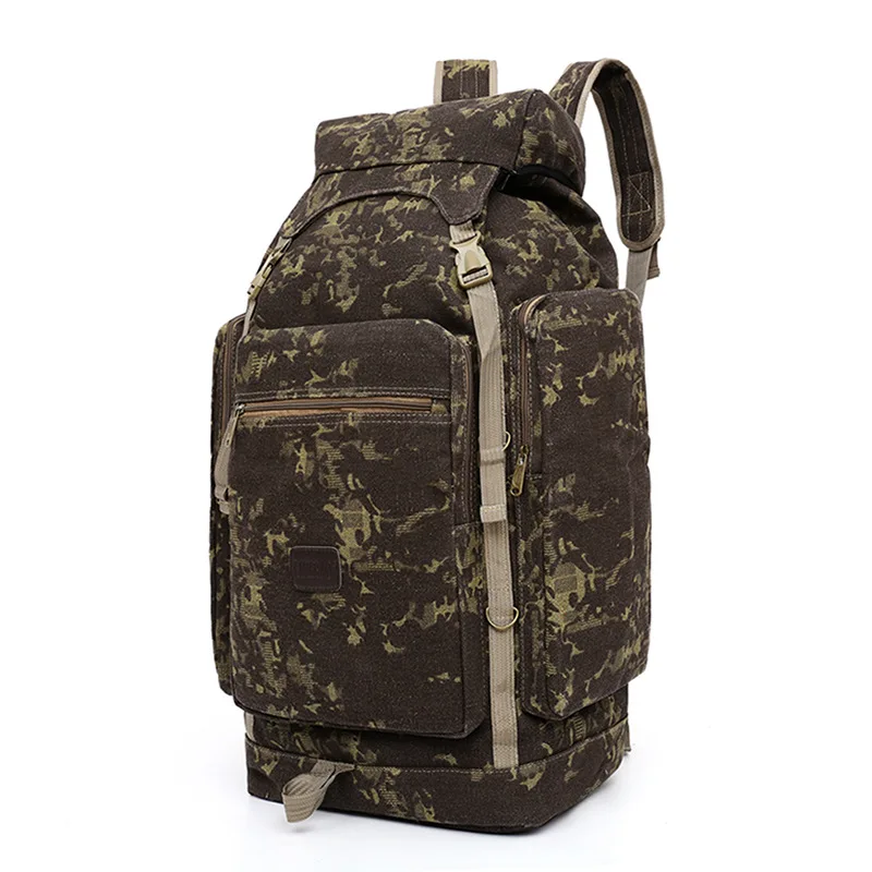 

New product thick canvas shoulder retro leisure large-capacity travel bag travel rucksack 80L outdoor mountaineering bag