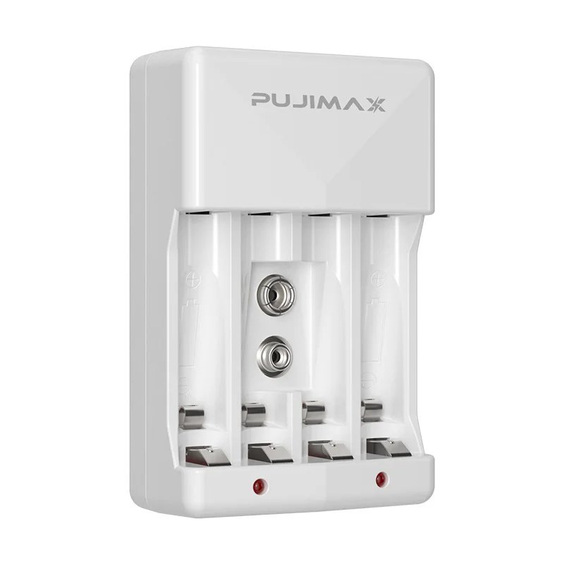 

PUJIMAX new 4 slots home nimh 9v aa battery charger universal aa aaa 1.2v nimh nicd rechargeable battery charger aa aaa adapter