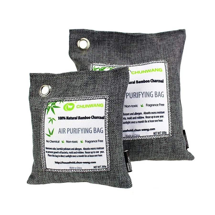 

200g Activated Bamboo Charcoal Car Hanging Air Freshener Deodorizer Bag In Bulk