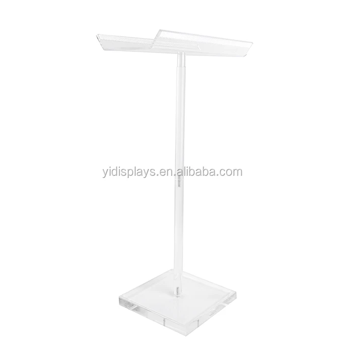 Yi Displays Rotating Acrylic Hair Extension Display Stand Clear Hair