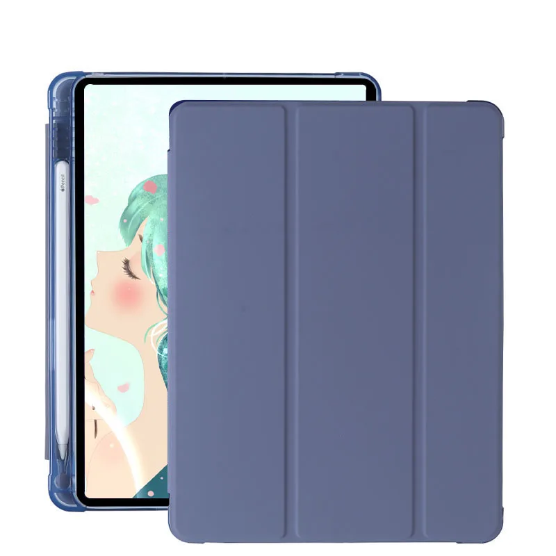 

Eco Friendly Soft Tpu Corner Bumper Color Case Pu Leather shockproof Tablet Case For Ipad Pro 12.9 Case With With Pencil Holder