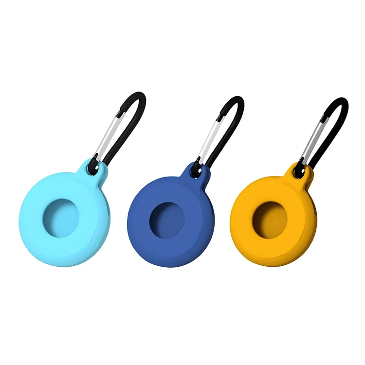 

XINGE Custom Logo Anti Lost Shockproof Silicone Protective Case Keychain Holder Cover For Apple Airtags, Black,red,yellow,white,pink,green,clear