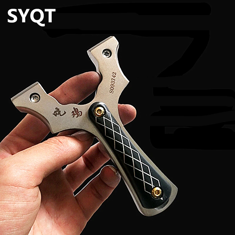 

304 Stainless Steel CNC Flat Rubber Band New Outdoor Metal Llip Leather Hunting Competitive Catapult Bow Catapult Slingshot