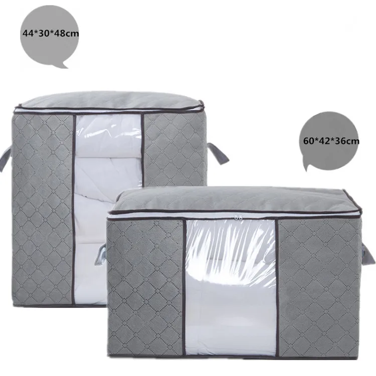 

Large Non Woven Linen Bed Quilt Blankets Clothes Storage Bags, Gray
