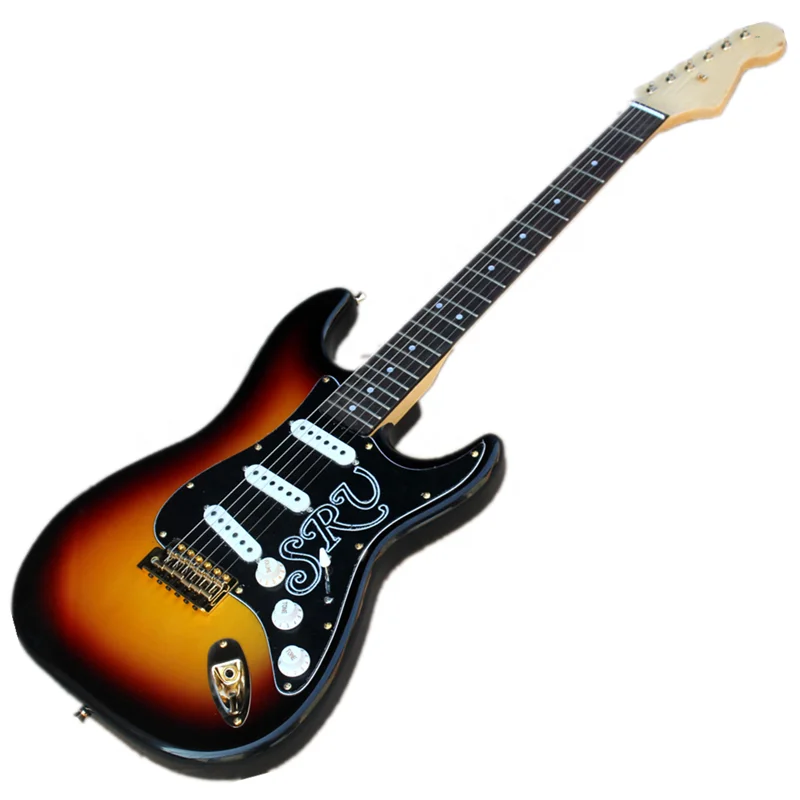 

6 Strings Rosewood Fingerboard Electric Guitar with Golden hardware,SRV Pickguard,can be customized