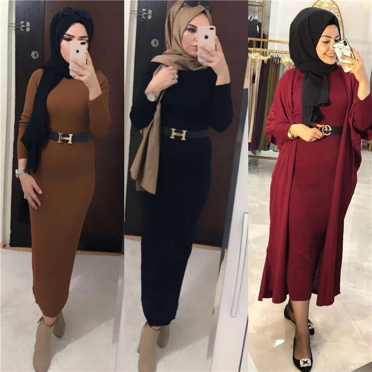 

Muslim Designer Turkish Online Denim Abaya Trendy Clothing Short Fashionable Dresses For Parties Long Sleeves Islamic Dress Type, Photo shown