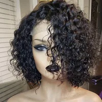 

2020 New Arrvial 13X6 Bob Lace Front Wig Natural Hairline Raw Virgin Burmese Curly Human Hair Wig For Black Women