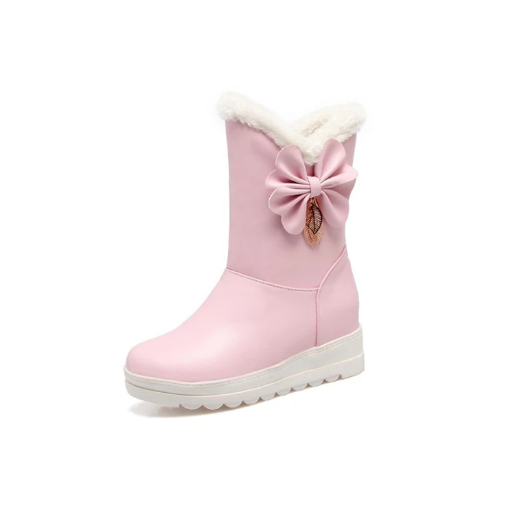 

Thick plush snow boots with butterfly flower inner height increase women's boots, Any color