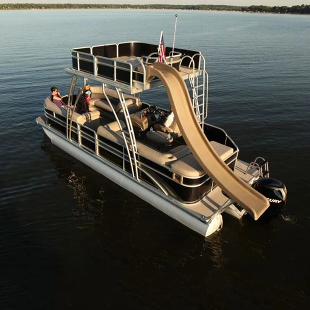 

2021 Kinlife Triple Engine Aluminum Frame Fishing Double Decker Catamaran Pontoon Boats, Optional