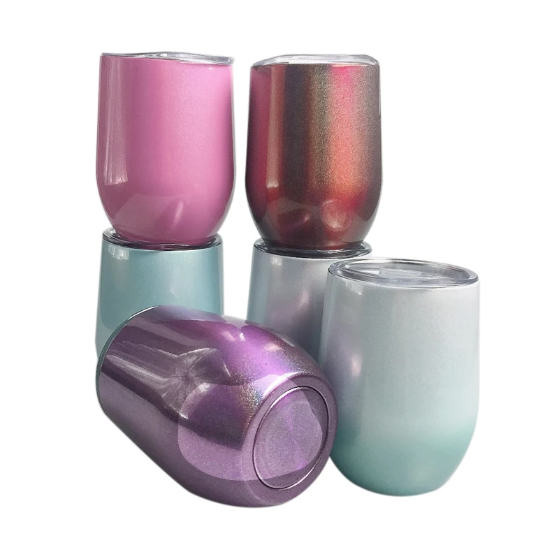 

Wine tumbler 12oz Stainless steel wholesale coffee mug iridescent 2020 gift Vacuum Insulated double wall tumbler