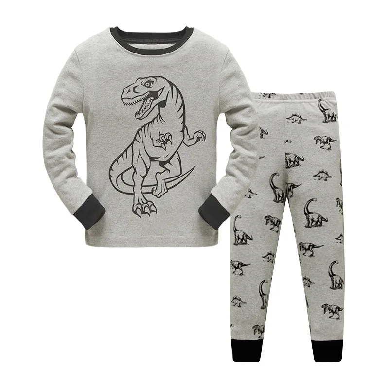 

Cartoon Dinasaur Wholesales Clothes Boys Sleep Wear Set Toddler Kids Terno 100% Kid Cotton Pajama Summer Clothing Sets