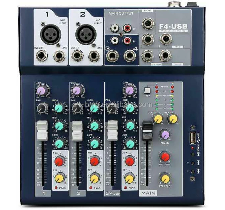 Wholesale Cheap Price 4 Channel Mini Mixer Audio Mixer With Usb For