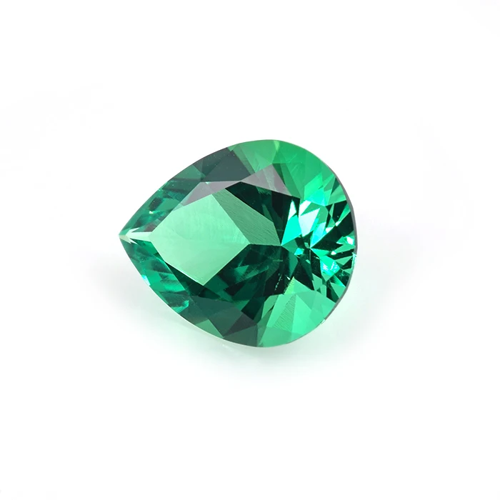

supplies wholesale pear cut jewelry synthetic colombiah emerald stone price, Emerald green