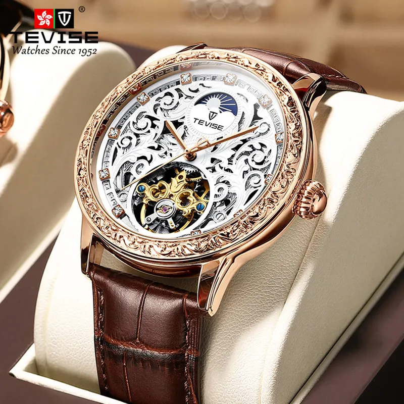 

New Design Mechanical Watch Automatic Movement Tourbillon Watches Water Resistant, Optional