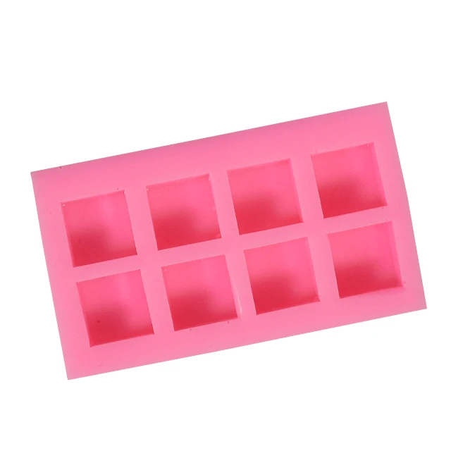 

Food grade eco-friendly lattice shape 8 holes silicone ice cube tray mold, Pink