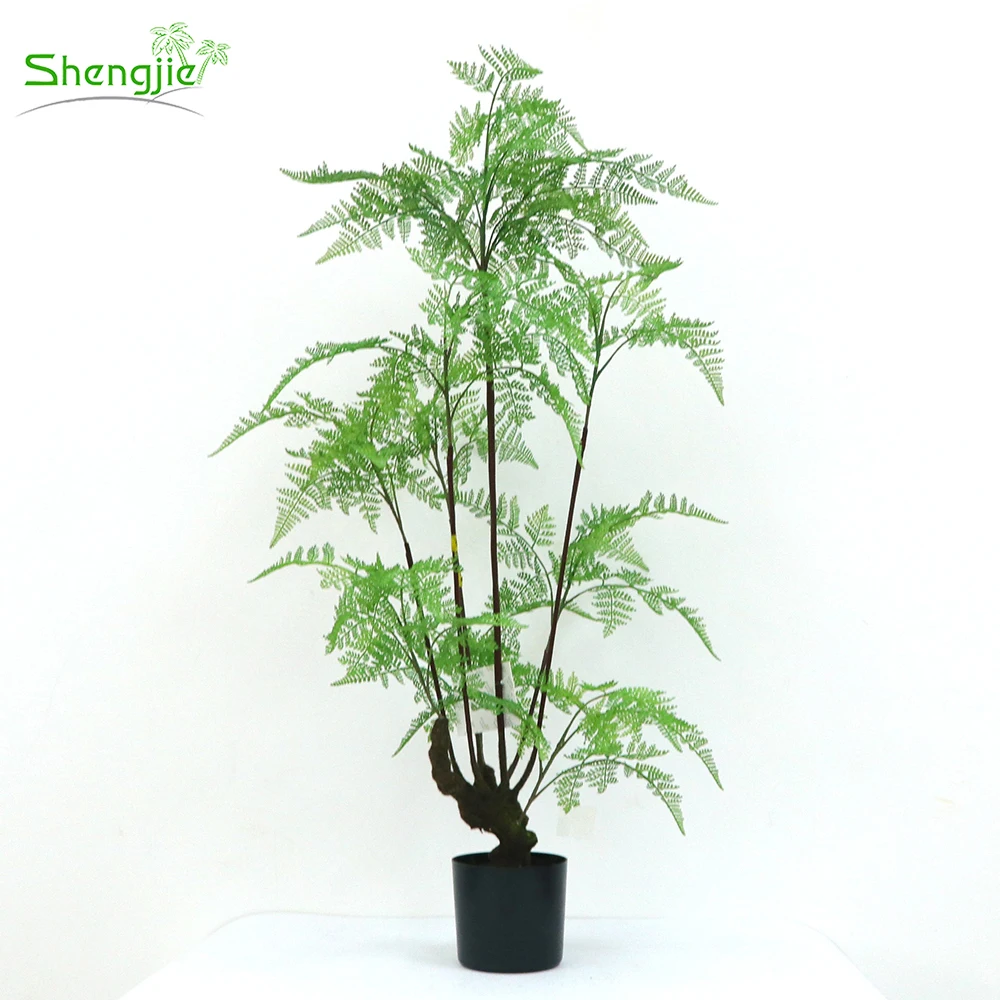 

Plastic Ornamental Fake Persian Fern Tree Artificial Potted Plants Bonsai Tree for Indoor Decor Make UV Green TREES
