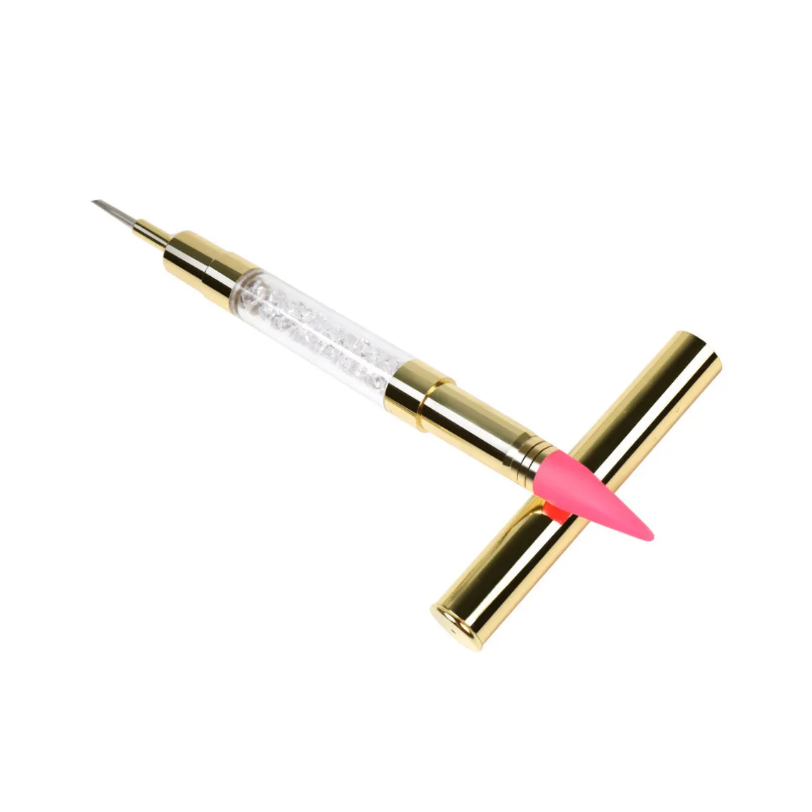 

JC Nail Art Nail Useful Tool 2 Heads Rhinestone Picker Wax Picker and Dotting Rhinestone Pen, Golden