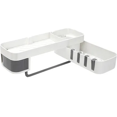 

Rotatable Bathroom Wash And Drain Shelf Wall-mounted Multi-purpose Corner Kitchen Large-capacity Storage Rack
