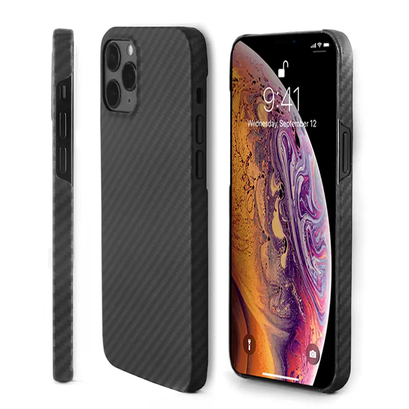 

Factory OEM Custom Logo Ultrathin Real Carbon Aramid Fiber Cell Phone Case For iPhone 12 11Pro