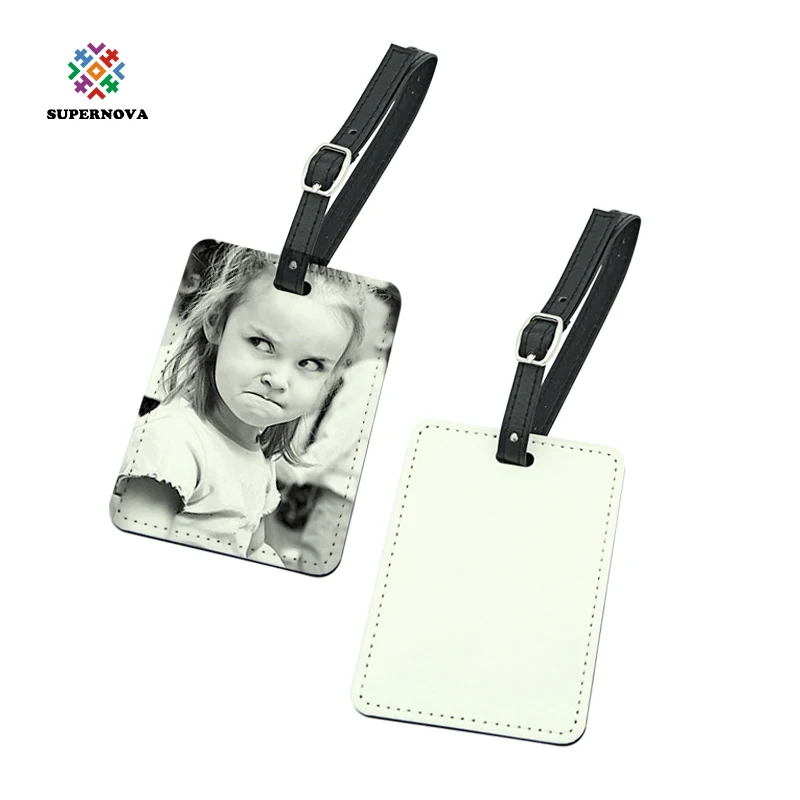 

Dye Sublimation Blank Leather Luggage Tag for Custom printing, Multi color