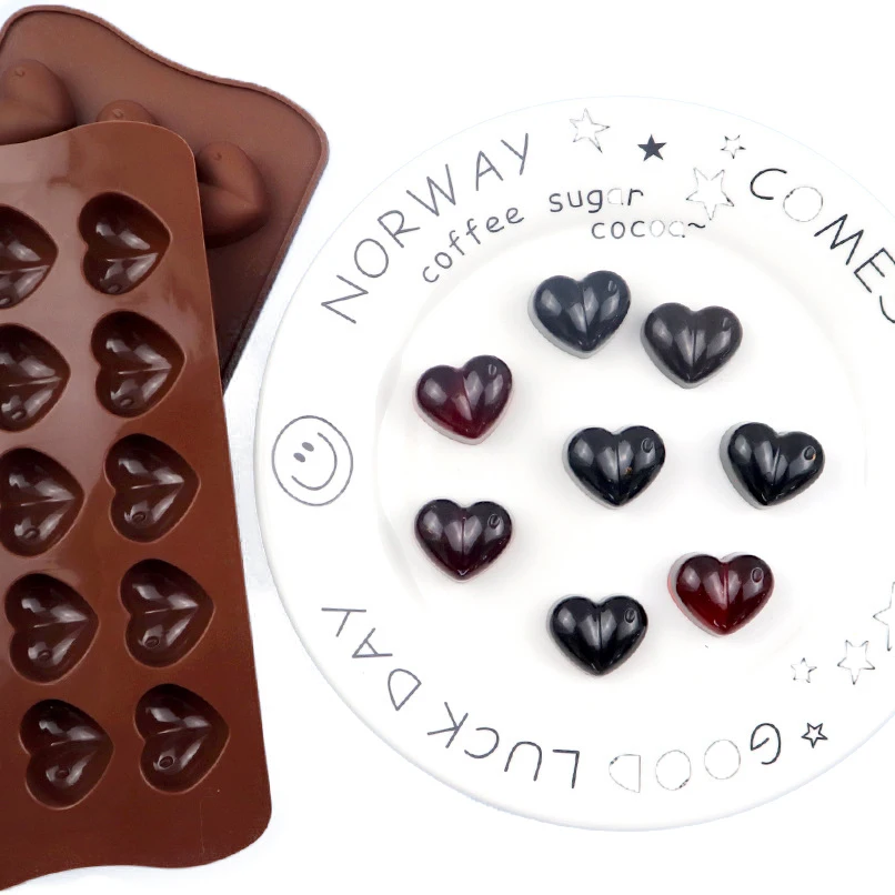 

Spot wholesale 15 grid heart-shaped silicone chocolate mold