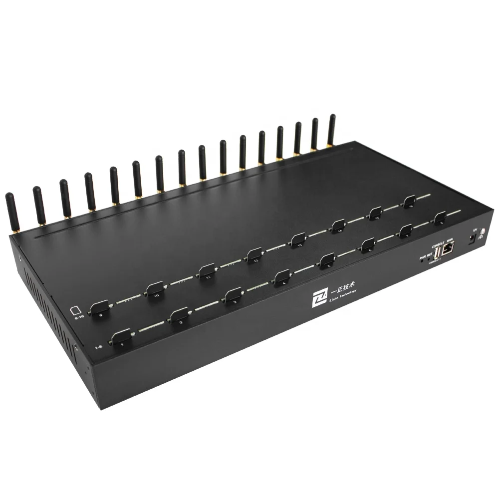 

16 Sim Receive SMS gsm Modem 16 Ports Bulk SMS Modem 2G Support Mobile Sim Cards, Black